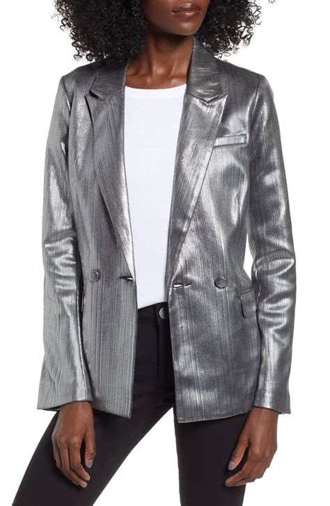 cooling fabric metallic blazer under $50|nordstrom rack metallic blazer.